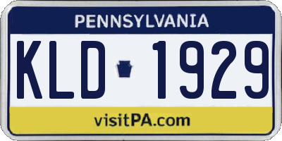 PA license plate KLD1929