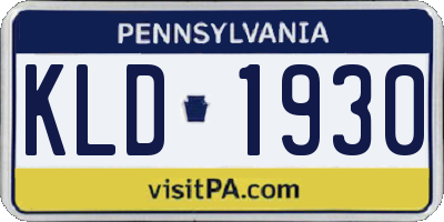 PA license plate KLD1930