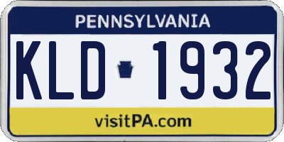 PA license plate KLD1932