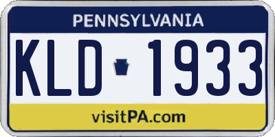 PA license plate KLD1933