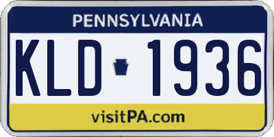 PA license plate KLD1936