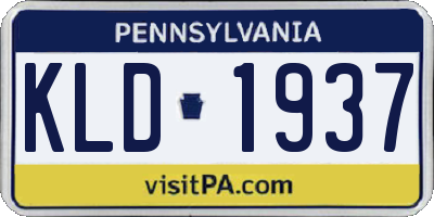 PA license plate KLD1937