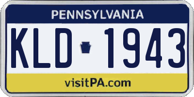 PA license plate KLD1943
