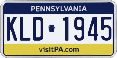 PA license plate KLD1945