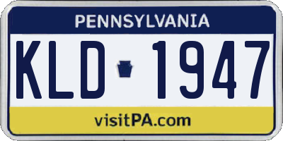 PA license plate KLD1947
