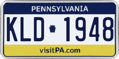 PA license plate KLD1948