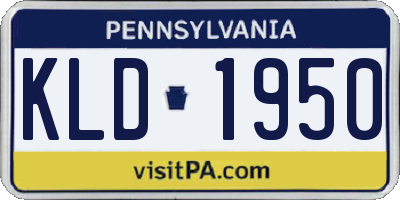 PA license plate KLD1950