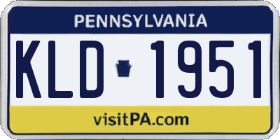 PA license plate KLD1951