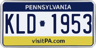 PA license plate KLD1953