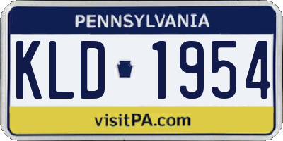 PA license plate KLD1954