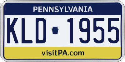 PA license plate KLD1955