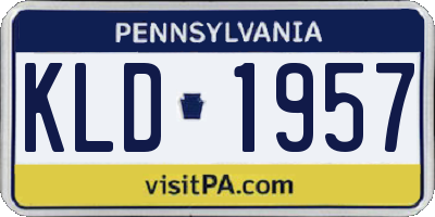 PA license plate KLD1957