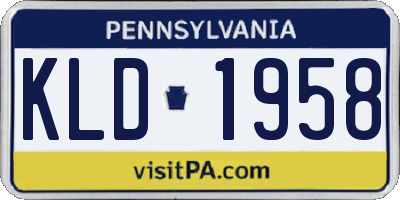PA license plate KLD1958