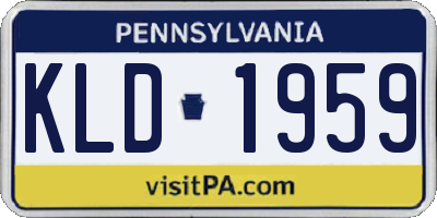 PA license plate KLD1959