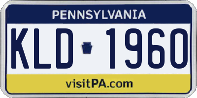 PA license plate KLD1960