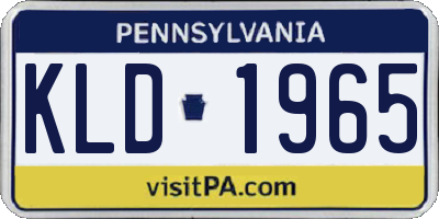 PA license plate KLD1965