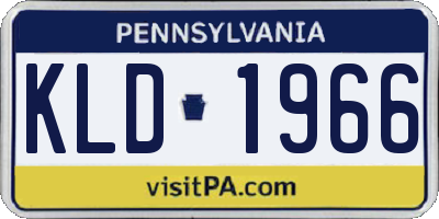 PA license plate KLD1966