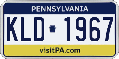 PA license plate KLD1967