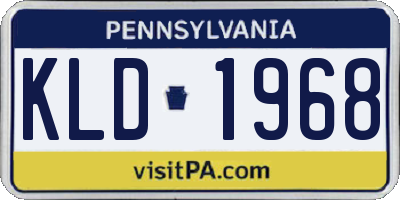 PA license plate KLD1968