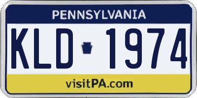 PA license plate KLD1974