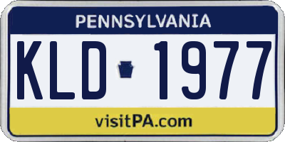 PA license plate KLD1977