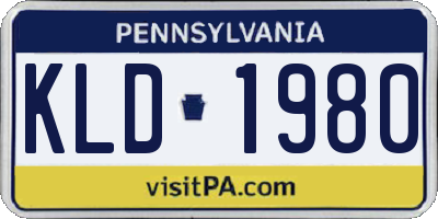 PA license plate KLD1980
