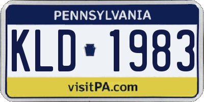 PA license plate KLD1983