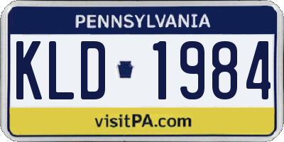 PA license plate KLD1984