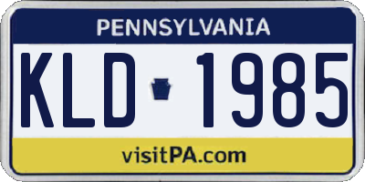 PA license plate KLD1985