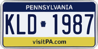 PA license plate KLD1987