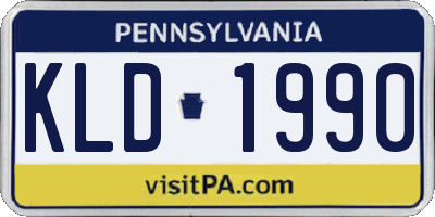 PA license plate KLD1990