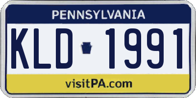 PA license plate KLD1991