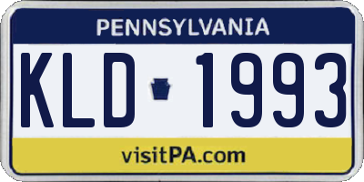 PA license plate KLD1993