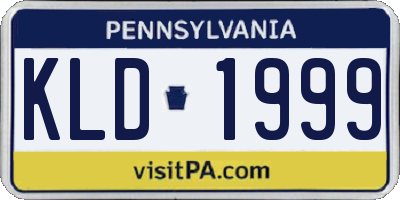 PA license plate KLD1999