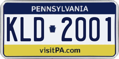 PA license plate KLD2001