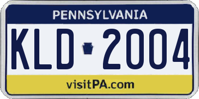 PA license plate KLD2004
