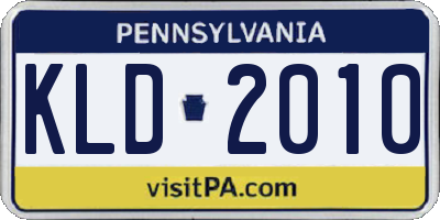 PA license plate KLD2010