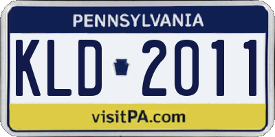 PA license plate KLD2011