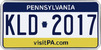 PA license plate KLD2017