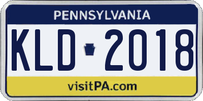 PA license plate KLD2018