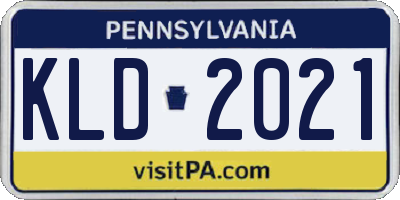 PA license plate KLD2021