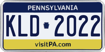 PA license plate KLD2022