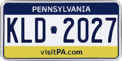 PA license plate KLD2027