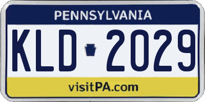PA license plate KLD2029