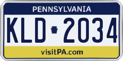 PA license plate KLD2034