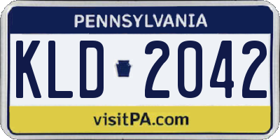 PA license plate KLD2042