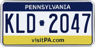 PA license plate KLD2047