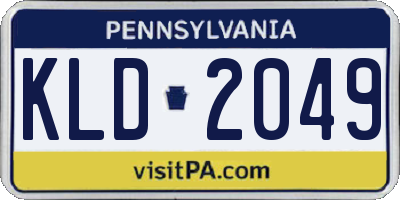 PA license plate KLD2049