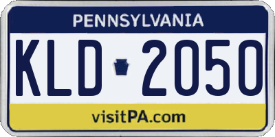 PA license plate KLD2050