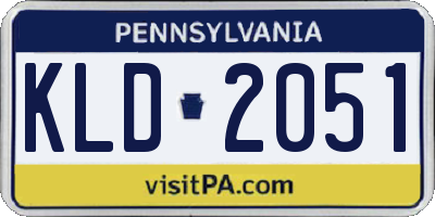 PA license plate KLD2051
